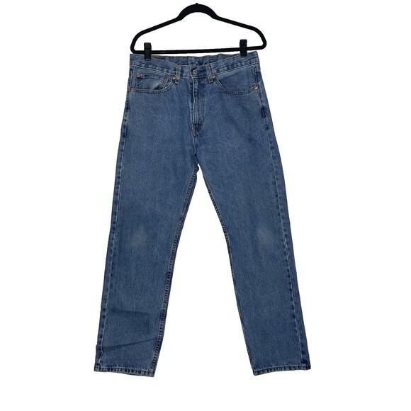 Levis 505 Jeans Men 34X32 (Act 34x31) Straight Leg Medium Wash Regular Fit Denim - Picture 1 of 9